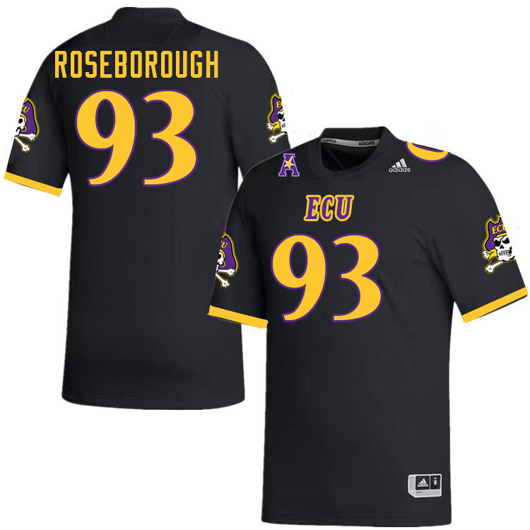 #93 Rion Roseborough East Carolina Pirates College Football Jersey Stitched-Black